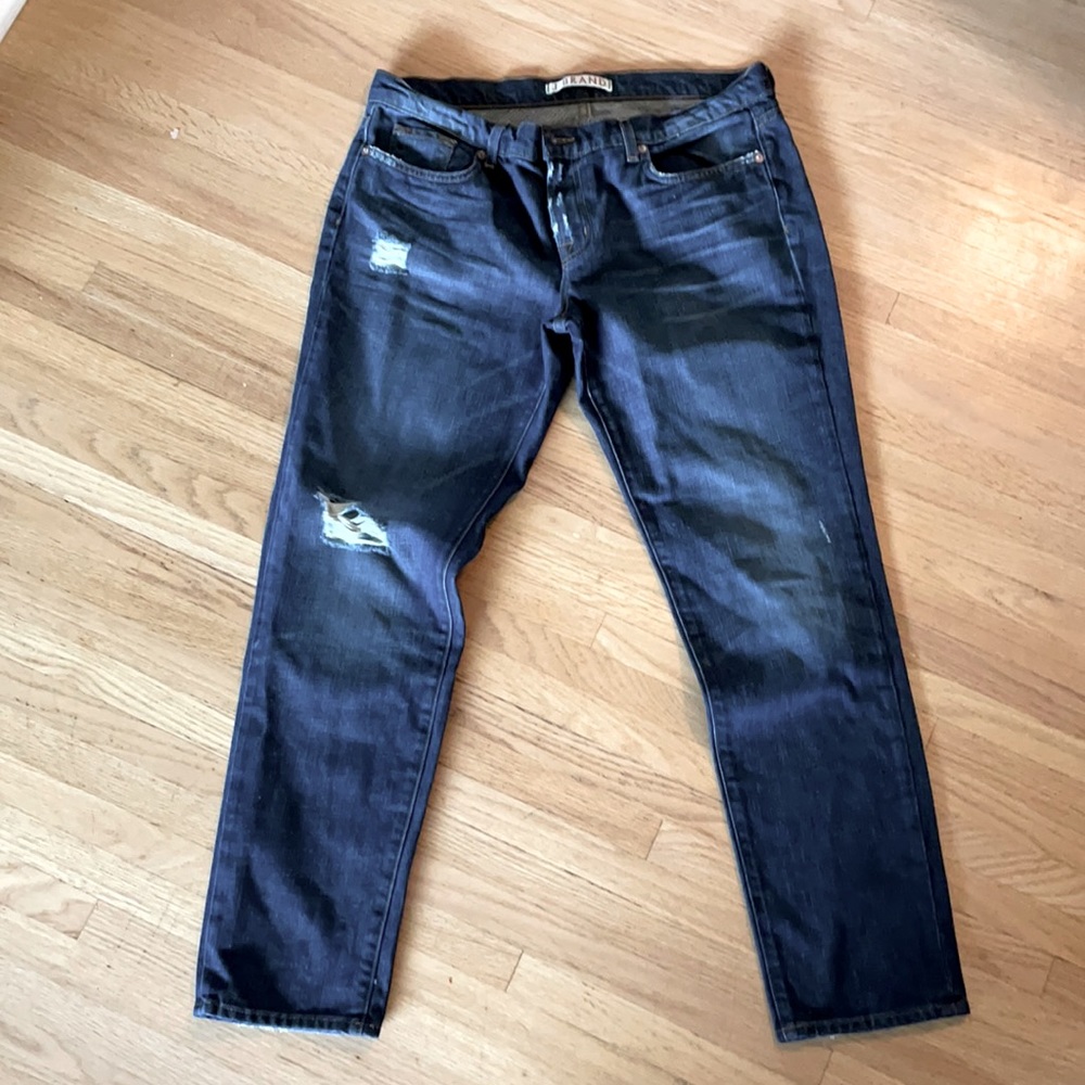 J brand light distressed Aidan boyfriend fit jeans